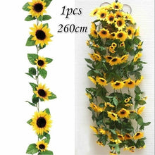 Load image into Gallery viewer, 6pcs 260cm Artificial Sunflower Garland Flower
