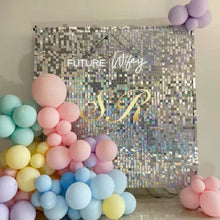 Load image into Gallery viewer, Elegant silver shimmer wall backdrop 
