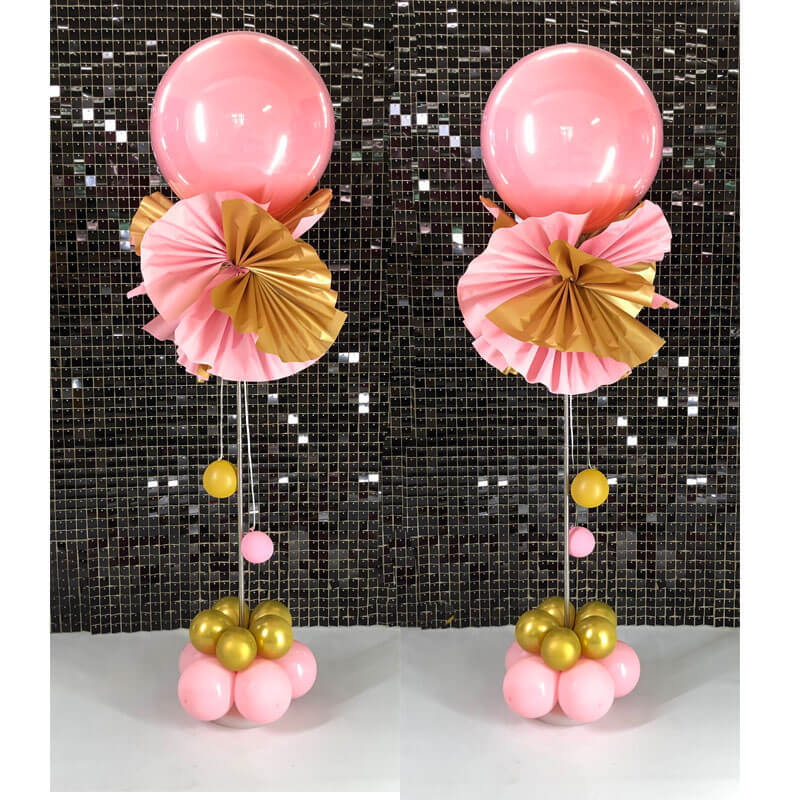 Pink balloon column kits baby shower decor