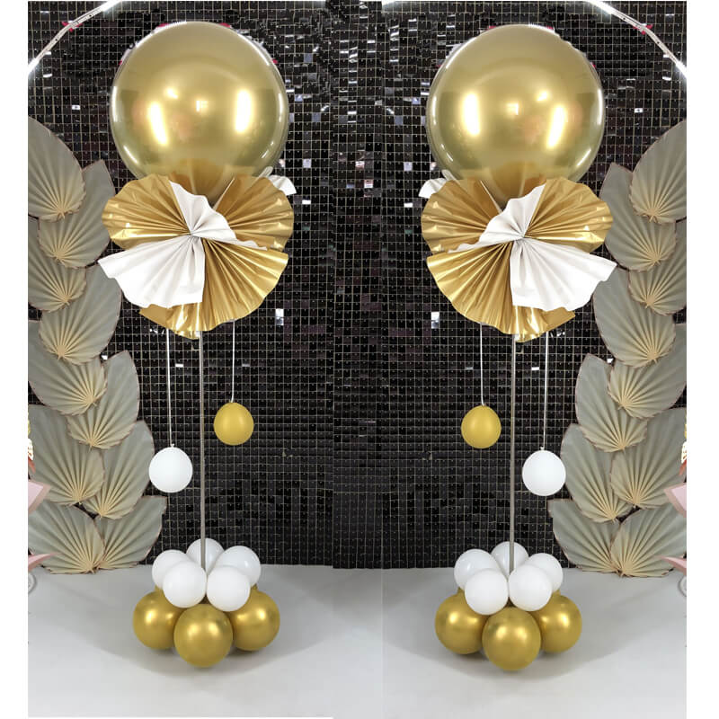 Golden balloon column kits for 50th birthday party