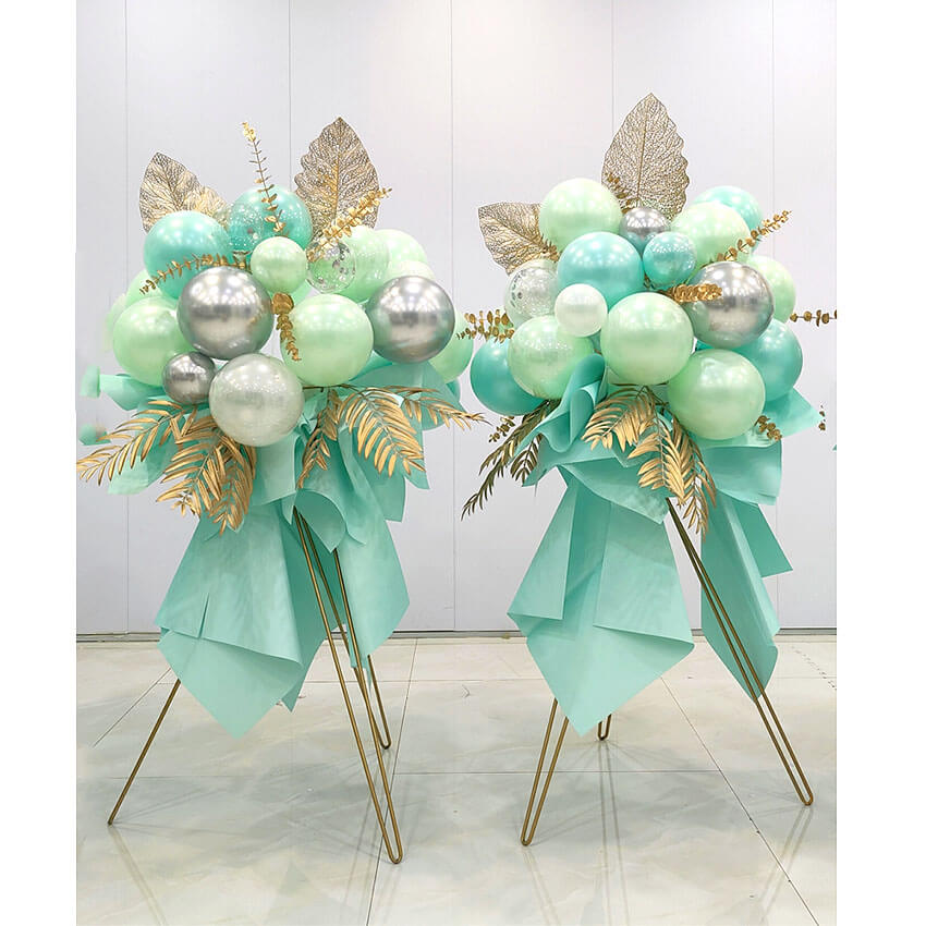 Alice blue balloon stand bouquets for baby showers 