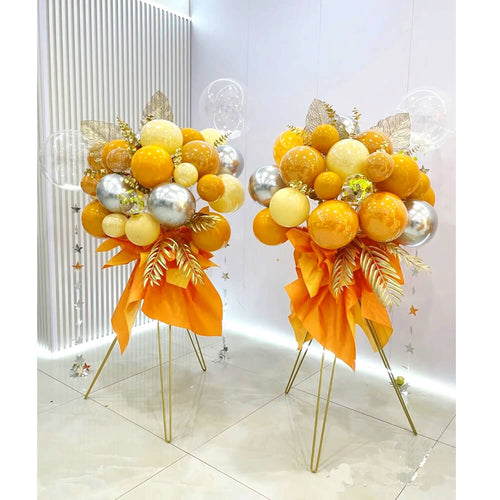 Yellow balloon stand bouquets for summer party