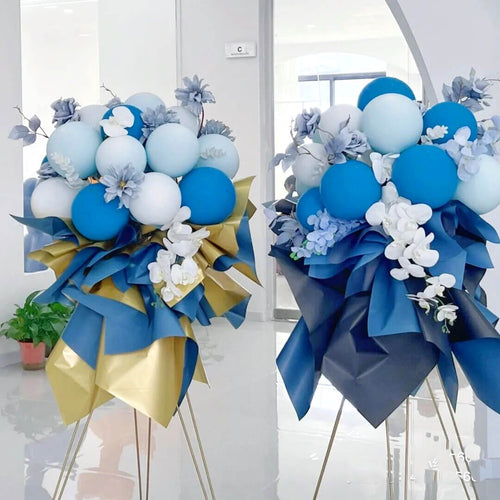Blue balloon stand bouquets for baby showers