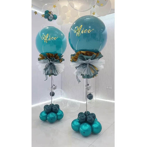 blue balloon column kits for party rental