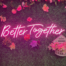 Load image into Gallery viewer, Better Together purple LED neon sign engagement party decoration customizable
