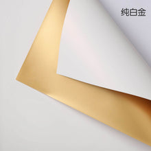 Load image into Gallery viewer, white-golden-flower-gift-wrapping-paper
