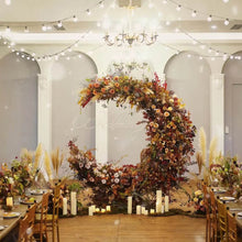 Load image into Gallery viewer, floral moon shaped backdrop for bridal showers
