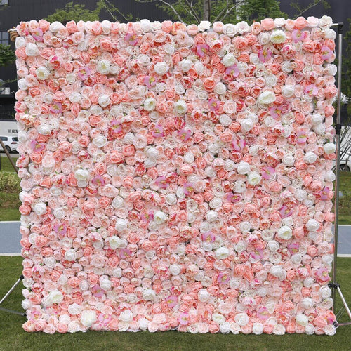 3d artificial pink rose flower wall backdrop for home decor 