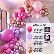 Load image into Gallery viewer, happy-birthday-party-decorations-pink-balloon-arched-garland
