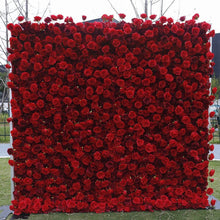 Load image into Gallery viewer, 3d red rose flower wall backdrop for wedding 
