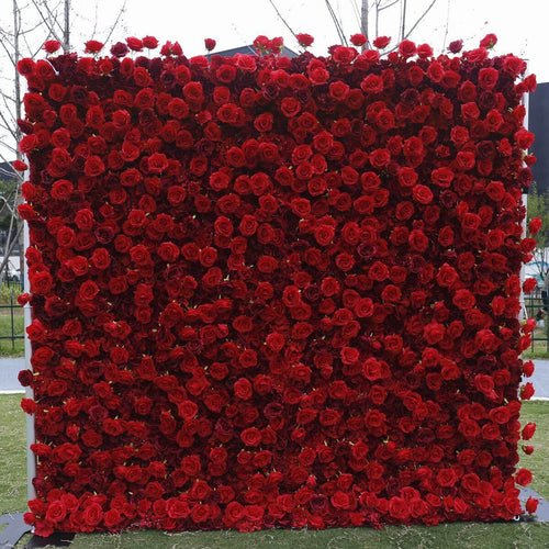 3d red rose flower wall backdrop for wedding 