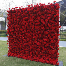 Load image into Gallery viewer, 3d red roses flower wall backdrop for event rentals
