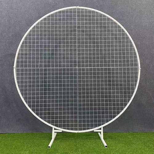 round grid arch wedding backdrop 