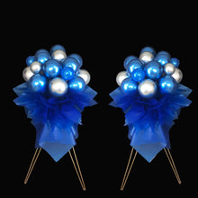 Load image into Gallery viewer, Royal blue balloon stand bouquet for birthday party decorations - DIY balloon centerpiece

