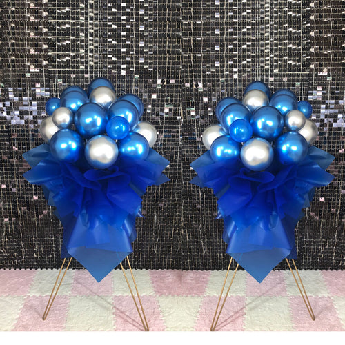 royal blue balloon stand bouquets for birthday party decor