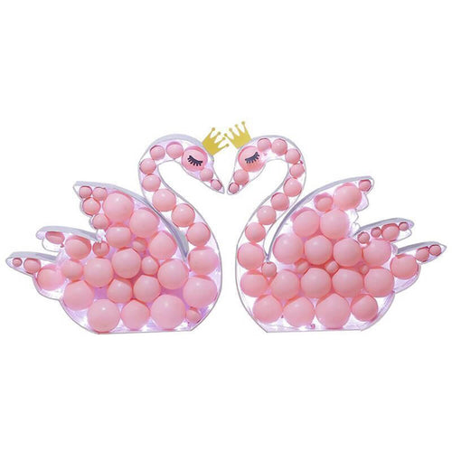 pink swan balloon mosaic for birthday party decorations
