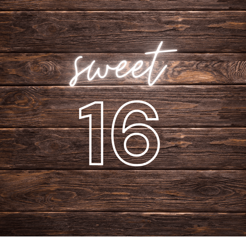Sweet 16 led neon sign for a birthday party