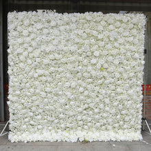Load image into Gallery viewer, 3d artificial white roses flower wall backdrop for wedding evens
