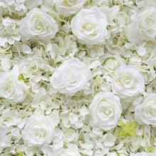 Load image into Gallery viewer, 3d artificial white roses flower wall backdrop for wedding 

